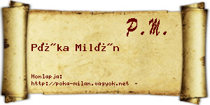 Póka Milán névjegykártya