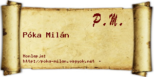 Póka Milán névjegykártya
